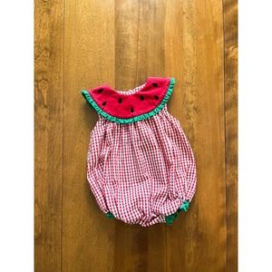 Banana Split Baby Girl Watermelon Bubble Romper 3 Months